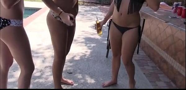  Hot Lesbian Teen Best Friends Record Drunk Pool Party